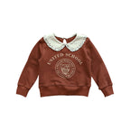 Sweet Pullover Sweater for Girls with Doll Collar | Streetwear
