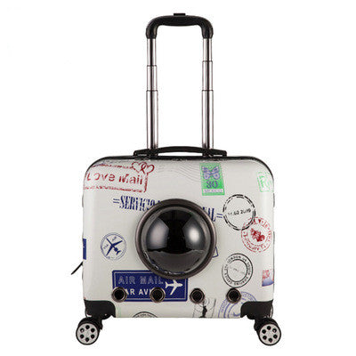 18-Inch Portable Pet Trolley with Wheels and Backpack