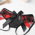 Coffee Temptation Embroidered Open-Crotch Panties