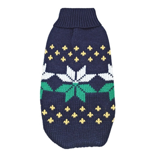 Christmas Snowflake Turtleneck Sweater for Pets