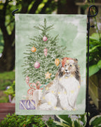 Sheltie Christmas Presents and Tree Garden Flag