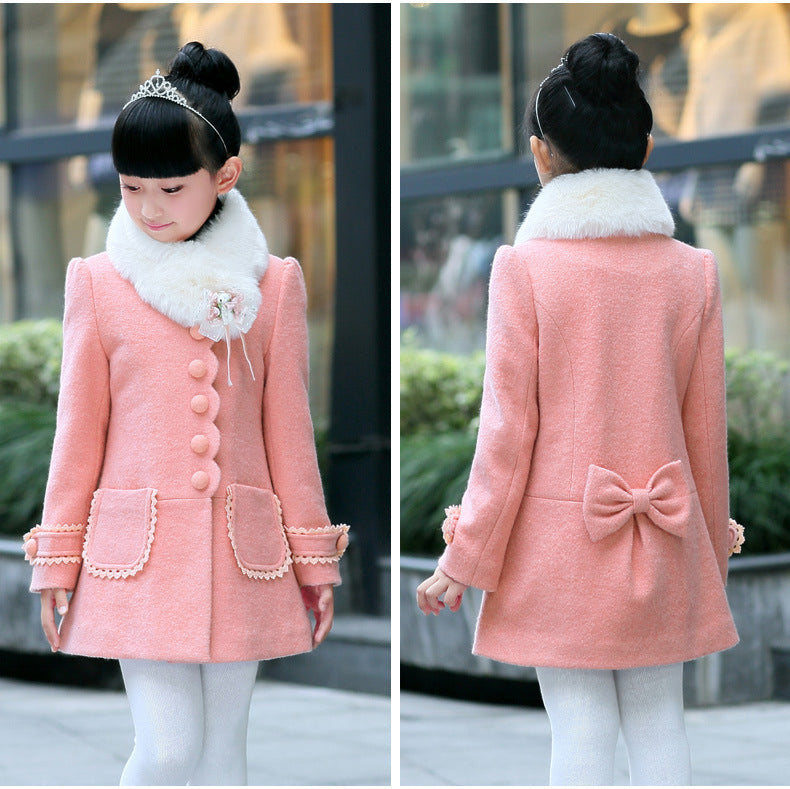 Children's Fur Collar Coat