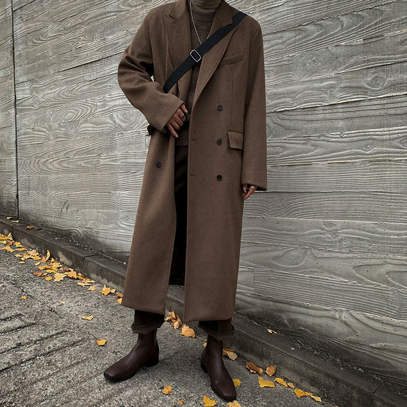 Men's Thick Loose Woolen Long Coat