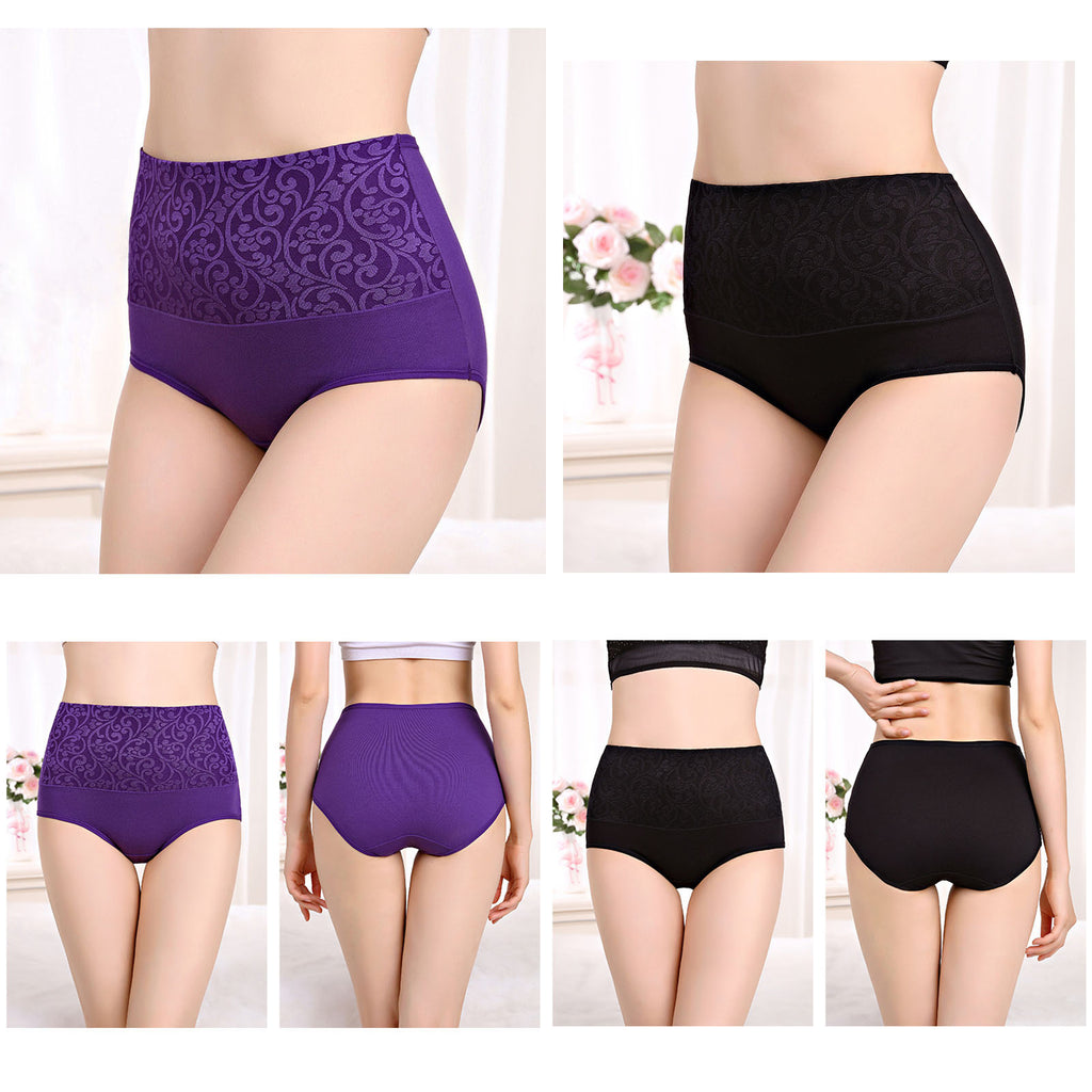 Plus Size High Waist Cotton Tummy Tuck Panties for Women
