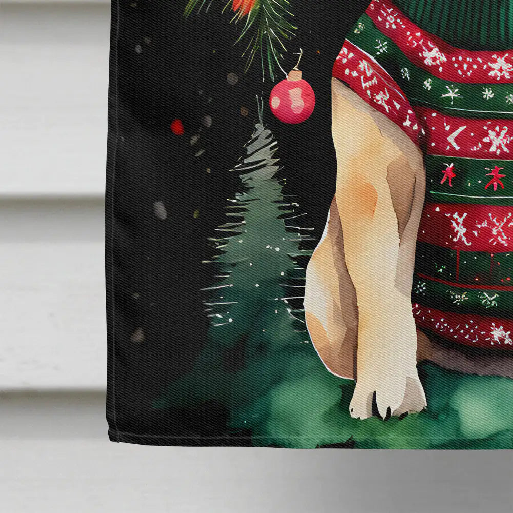 Pug Christmas House Flag