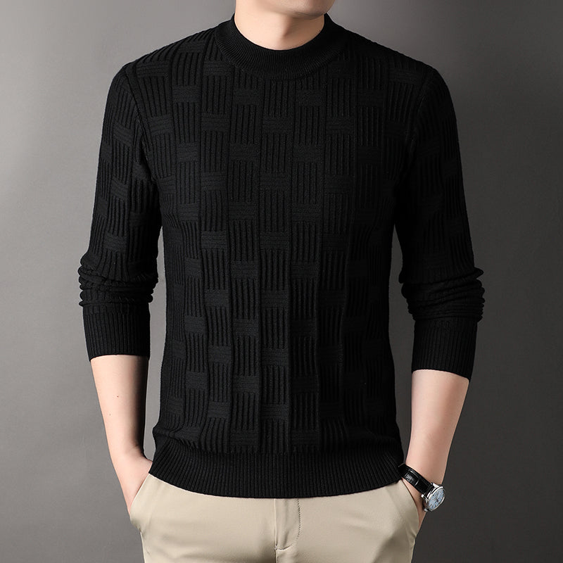 2023 Men's Autumn Winter Checkerboard Jacquard Sweater