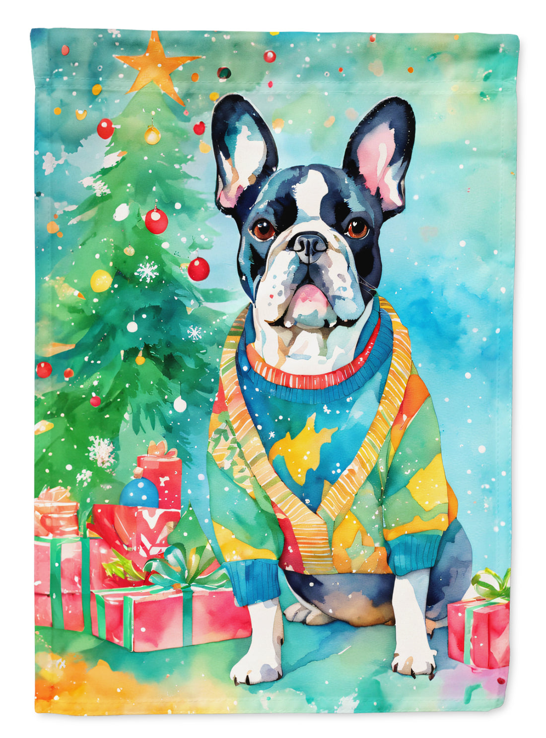 French Bulldog Christmas Garden Flag