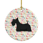 Scottish Terrier Merry Christmas Ceramic Ornament