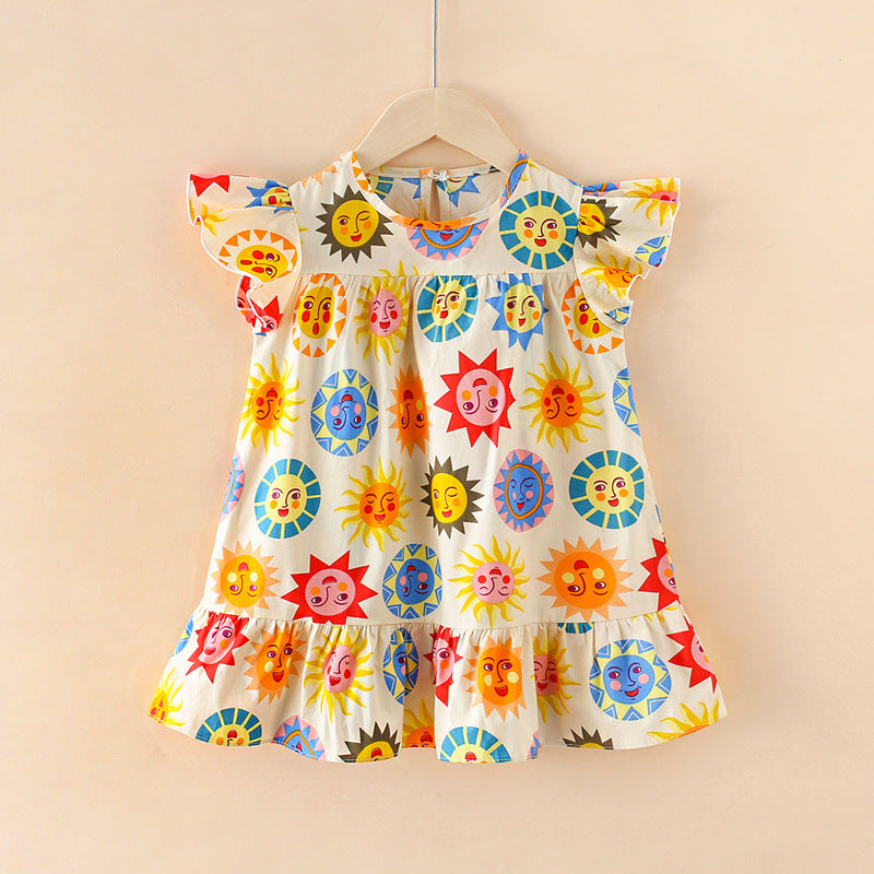 Spring Sweet Cotton A-Line Dress for Girls