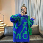 Japanese Vintage Elegant O Neck Flower Embroidery Sweater