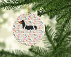 Brazilian Terrier Merry Christmas Ceramic Ornament