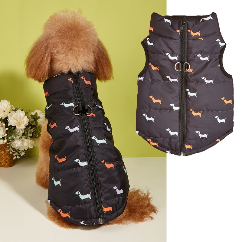 Puppy Cartoon Cardigan Cotton Vest for Dogs