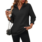Half Long-Sleeve Zipper Fleece Sweatshirt Pullover | Streetwear