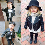 PU Leather Lapel Coat