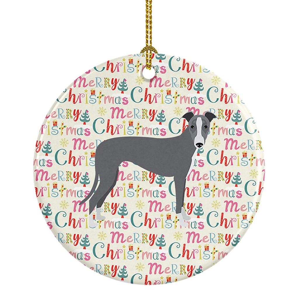 Italian Greyhound Merry Christmas Ceramic Ornament