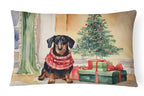 Black and Tan Dachshund Christmas Throw Pillow
