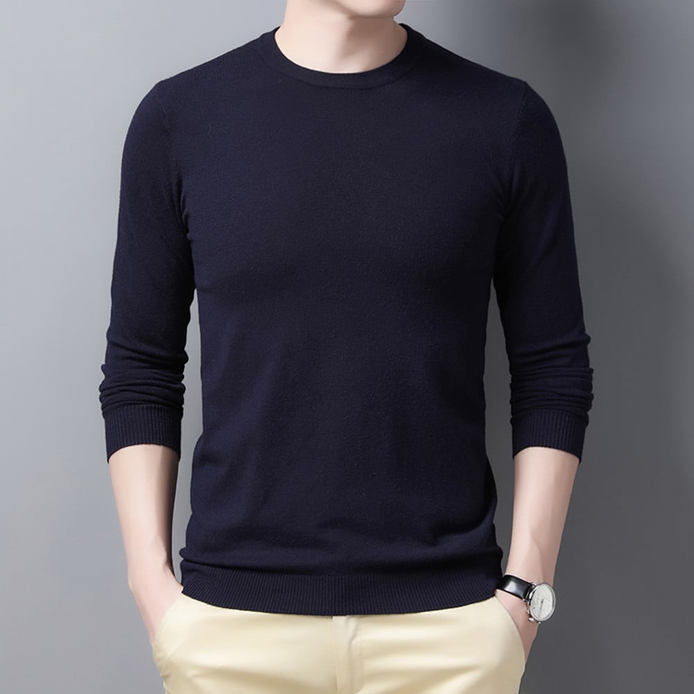 Men's Thin Knitted Round Neck Sweater