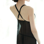 Lace Mesh Cami Dress, Mesh Strap Dress