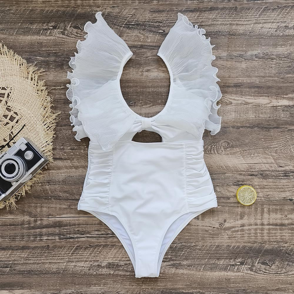 2024 New Women's One-Piece Swimsuit with Ruffles
