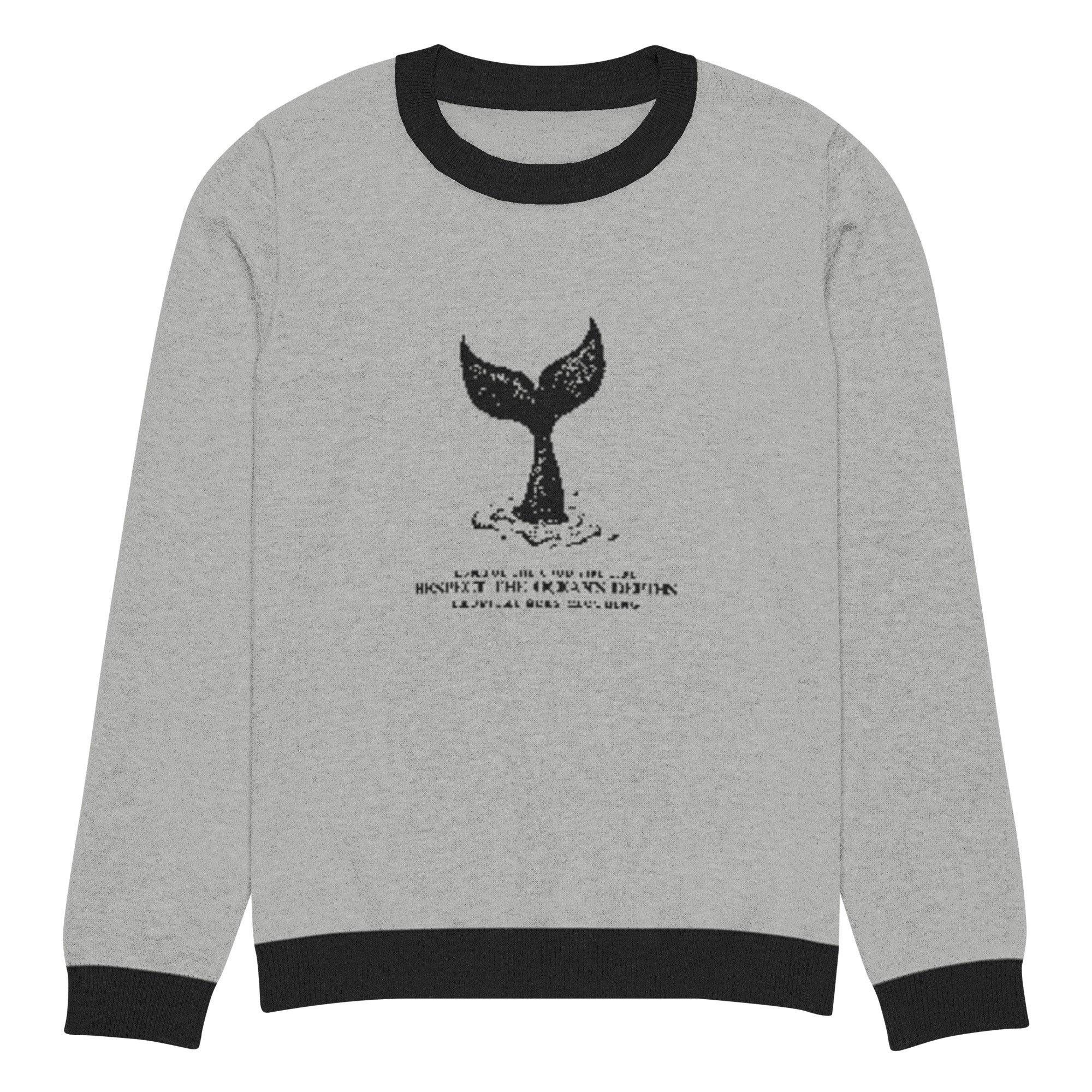 Knitted Whale Tail crew neck sweater