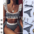 2022 Women's Houndstooth Bikini Swimsuit Set