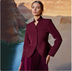 Embroidered Elegance Two-Piece Set – High-Waist Skirt & Coat