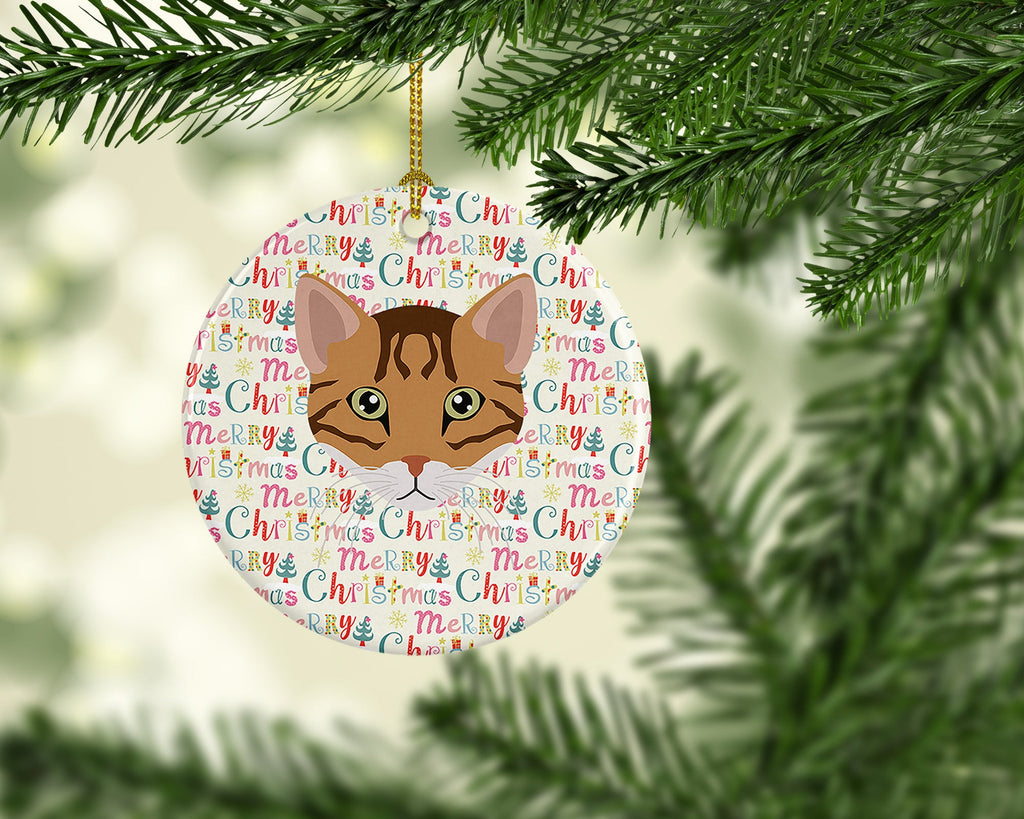 Cheetoh Cat Christmas Ceramic Ornament