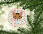Cheetoh Cat Christmas Ceramic Ornament