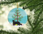 Black Chantilly Tiffany Cat Christmas Ceramic Ornament