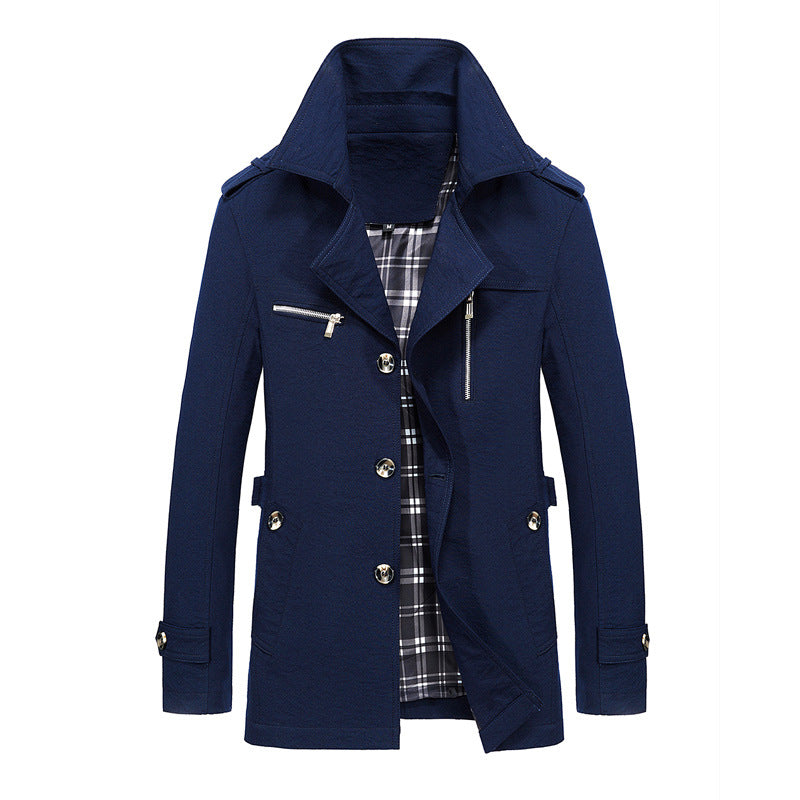 Men's Solid Color Casual Workwear Lapel Jacket