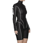 Printed Long Sleeve Fitness Bodysuit