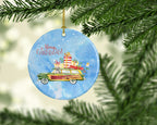 Merry Christmas Staffordshire Bull Terrier Ceramic Ornament