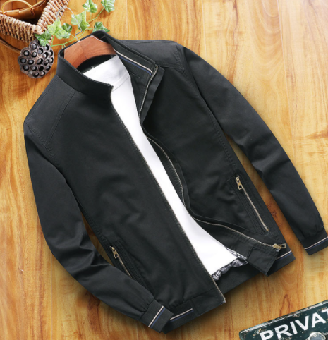 Plus Size Washed Cotton Jacket for Men - Casual Sports