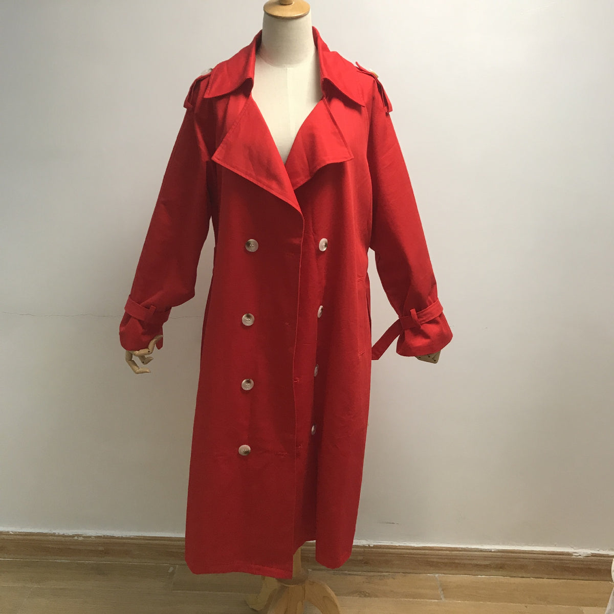 Double-Breasted Long Trench Coat - Loose & Slim Fit