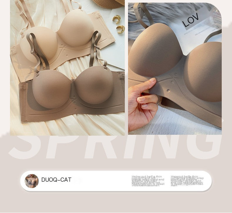 Half Cup Women's Strapless Invisible Bra Set