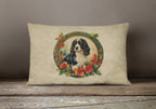 English Springer Spaniel Christmas Flowers Throw Pillow