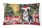 Boston Terrier Christmas Throw Pillow