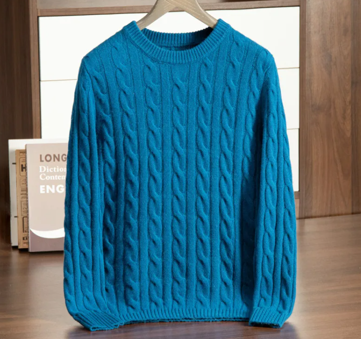 Pure Cashmere Men's Thick Knit Shirt