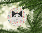 Ragamuffin Cat Christmas Ceramic Ornament