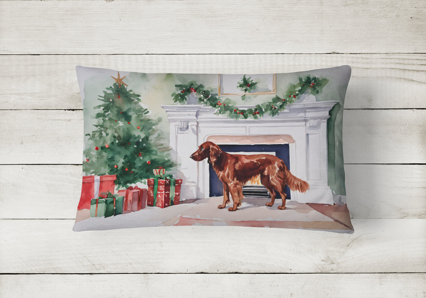 Irish Setter Christmas Throw Pillow