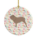 Neapolitan Mastiff Merry Christmas Ceramic Ornament