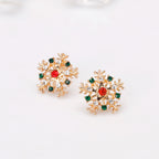 Christmas Snowflake Earrings with Rhinestones