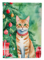 Arabian Mau Cat By the Christmas Tree Garden Flag