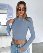 Casual Knit Long Sleeve T-shirt | Streetwear
