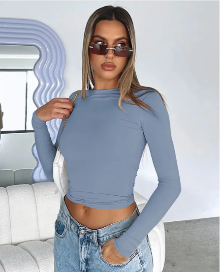Casual Knit Long Sleeve T-shirt | Streetwear