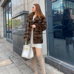 Faux Fur Zibeline Starry Coat