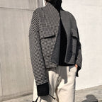 Little Houndstooth Woolen Suit Jacket