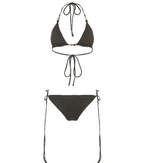 Women's Brown Polka Dot Ruffle Skirt Bikini Set