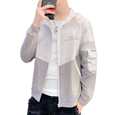 Men's Summer Thin Breathable Sunscreen Hooded Jacket
