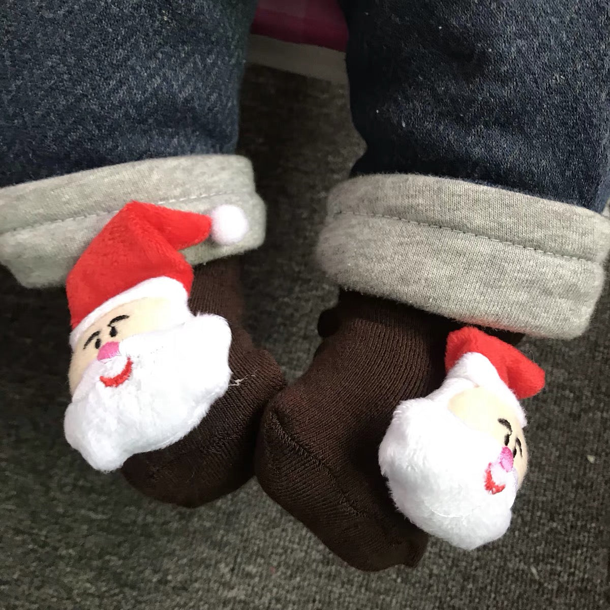 Thick Non-Slip Cotton Christmas Baby Socks with Bells